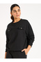 Black Flap Detail Terry Sweatshirt - 2
