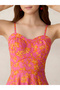 Pink Printed Fit And Flare Mini Dress - 3