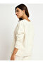Cream Melange Crew Neck Fleece Sweatshirt - 4