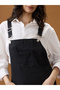 Black Square Neck Strappy Mini Dungaree Dress - 4