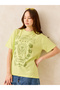 Yellow Crew Neck Graphic T-Shirt - 7