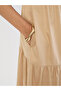 Beige Cotton Puff Sleeve Tiered Maxi Dress - 5