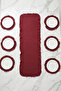 Burgundy (Red) Ruffled Table Runner and Placemat Set - Tablecloth Set 7-Piece 120x40 - 5