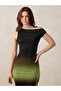 Black Asymmetric Neck Solid Knit Top - 2