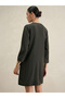 Olive Long Sleeve Knee Length Sheath Dress - 2