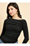 Black Solid Long Sleeves Knit Top - 4