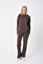 Women's Corded Fabric Knitted Fabric Bat Sleeve Hooded Flared O Oversized Comfortable Fit Bottom Top Set - 4