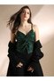 Women Green Sweetheart Neck Strappy Crop Top