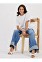 Blue Mid-Rise Wide Leg Jeans - 6