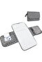 Portable Diaper Changing Mat, Changing Pad ,Foldable with Storage -Quatrefoil Pattern - Grey