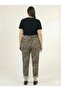 Mink Women's Italian Feather Patterned L Stretch Fabric Elastic Waist Narrow Leg Trousers Size 40 - 48 - 3
