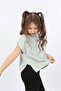 Girl's Oversized Printed Crew Neck Short Sleeve Slit T-Shirt - 3