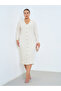 Plus Size Knitted Buttoned Midi Dress
