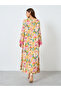 Floral Printed Patchwork Lace Detail Maxi Dress - 4