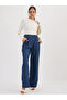 Blue Mid-Rise Wide Leg Jeans - 5