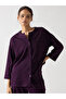Purple Cotton Knit Long Sleeve Shirt