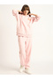 Pink Oversized Fleece Slogan Hoodie - 5