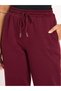 Women Burgundy Fleece Joggers - 5