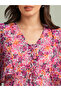 Floral Print V-Neck Flared Sleeves Mini Dress - 4