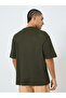 Men Olive Graphic Embossed Oversized T-Shirt - 5