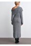 Ecru Madonna Collar Textured Knitwear Dress - 2