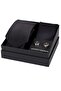 8 cm Hand Made Black Satin Tie Handkerchief & Cufflink & Tie Clip Gift Set Hset:113