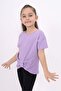 Girl's Crew Neck Short Sleeve Draped Stone T-Shirt - 4