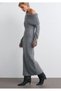 Ecru Madonna Collar Textured Knitwear Dress - 3