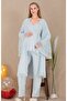 With Robe Maternity & Postpartum Pajama Set 3-Piece Set