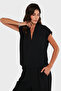 Relaxed Fit V-Neck Short-Sleeved Blouse Blouse 268755088 - 6