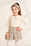 Girls Ruffle Collar Blouse & Plaid Skort 2-Piece Set Ak4155 - 2