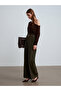 72219 Elastic Waist Fabric Trousers-Khaki