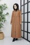 Seyit Özel Women's Chest Zippered Pocket Detailed Underlined Fiber Clothed Hijab Topcoat Coat