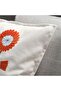 Throw Pillow Cover, White-Orange, 50X50 Cm. Inner Cushion Sold Separately. - 6