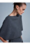 10838 Wool Blend Belted Boat Neck Sweater-Smoked M. - 2
