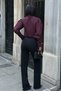 Asymmetrical Collar Poplin Burgundy Shirt - 6