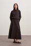 Women's Gabardine Shirt and Flared Skirt Set - Brown - 3