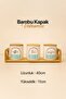 3-Piece Vacuum Bamboo Lid Porcelain Spice Jar Set - with Stand - Countertop Set - 660 ml -40*11Cm - 4