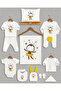 11 Piece Cute Bee Printed Newborn Hospital Discharge Set with Pompoms and Ears, 100% Cotton