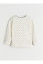 Kids Ecru Crew Neck Ribbon Printed Girls' T-Shirt - 3