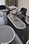 6-Piece Supla Bread Basket Set with 1 Runner and 1 Lid with Handle, Gray and White Color Patterned Presentation Basket - 8