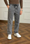 Men's Trend Casual Loose Wide Leg Baggy Gray Trousers - 2