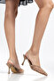 Women’s Evening Shoes with Lace and Pearl Details and Elastic Back - 4