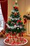 Christmas Ornament Decorative Red Christmas Tree Skirt Shawl – 60 cm Christmas Ornament Fabric - 2