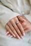 Set of 2 Modern Bow and Solitaire Detailed Form Vip Silver Rings - 2