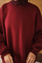 Women's Crew Neck Sweatshirt Burgundy - 7