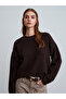 10640 Crew Neck Soft Textured Knit Sweater-Acid Brown - 3