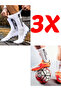 3 Pack Special Edition Non Slip Silicone Terry Sole Design Comfortable Match Football Athletic Socks - 2