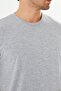 Gray Melange Plus Size Men's Cotton Crew Neck Long Sleeve T-Shirt 5020B-G - 8