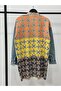 Long Knit Cardigan with Denim Detail on the Sleeves - 1180 - 3